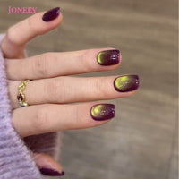 No.FP41 Purple Cat's Eye Fingernails Patch 24pcs/Set