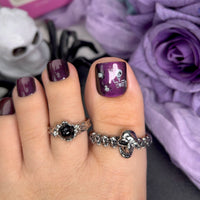 No.AW171 Halloween Purple Cat's Eye Toenails Patch 24pcs/Set