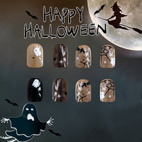 No.AW122 Halloween Spider Web Ghost Fingernails Patch 24pcs/Set