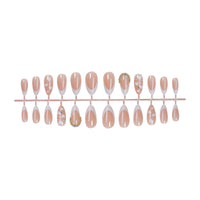 No.VN22 Almond Heart Fingernails Patch 24pcs/Set