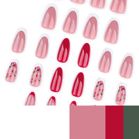 No.F283 Simple Cherry Fingernails Patch 24pcs/Set