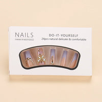 No.F344 Butterfly Diamond Fingernails Patch 24pcs/Set