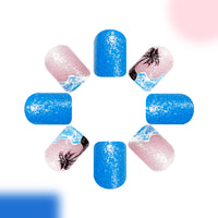 No.BH3 Wave Coconut Tree Fingernails Patch 24pcs/Set