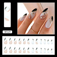 No.F247 Black&White Fingernails Patch 24pcs/Set