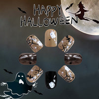 No.AW122 Halloween Spider Web Ghost Fingernails Patch 24pcs/Set