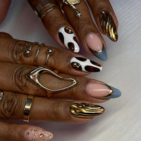 No.F457 Wavy Lines Fingernails Patch 24pcs/Set