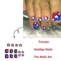 No.JFN2 4th of July Stars&Dots Toenails Patch – 24pcs