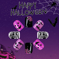 No.AW121 Halloween Ghost Face Fingernails Patch 24pcs/Set