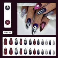 No.PSN172 Halloween Purple Cat's Eye Hand & Toe Pair Set-48pcs
