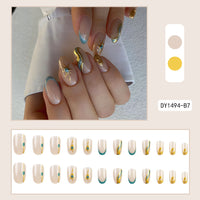 No.F2 Glitter Green Fingernails Patch 24pcs/Set