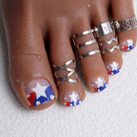 No.JFN4 4th of July Stars Toenails Patch – 24pcs
