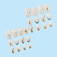 No.F2 Glitter Green Fingernails Patch 24pcs/Set