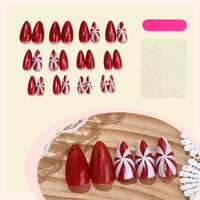 No.CM117 Christmas Red Cat's Eye Fingernails Patch 24pcs/Set