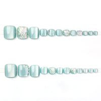 No.654 Sky Blue Cat's Eye Toenails Patch 24pcs/Set