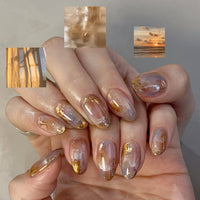 No.F534 Brown Fingernails Patch 24pcs/Set