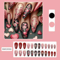 No.F258 Rose Heart Fingernails Patch 24pcs/Set