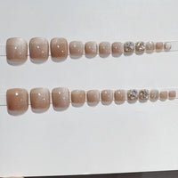 No.38 Light Brown Cat Eye Toenails Patch 24pcs/Set