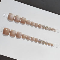 No.38 Light Brown Cat Eye Toenails Patch 24pcs/Set