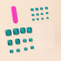 No.39 Green Cat Eye Toenails Patch 24pcs/Set