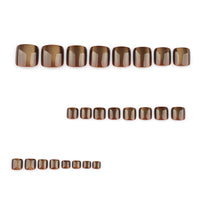 No.398 Brown Cat's Eye Toenails Patch 24pcs/Set