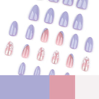No.F287 Purple Bevel Fingernails Patch 24pcs/Set