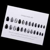No.F73 Black Cat's eye Flash Fingernails Patch 24pcs/Set