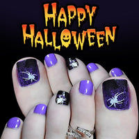 No.PSN169 Halloween Purple Spider Hand & Toe Pair Set-48pcs