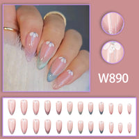 No.F37 Colorful Aurora Glitter Fingernails Patch 24pcs/Set