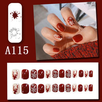 No.CM23 Christmas Snowflake Elk Fingernails Patch 24pcs/Set