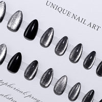 No.F73 Black Cat's eye Flash Fingernails Patch 24pcs/Set