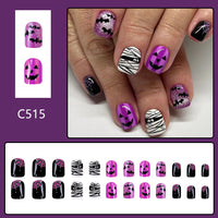 No.AW121 Halloween Ghost Face Fingernails Patch 24pcs/Set