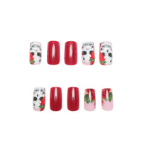 No.AW111 Halloween Wine Red Fingernails Patch 24pcs/Set
