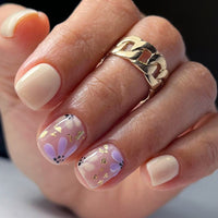 No.F85 Pure Purple Flowers Fingernails Patch 24pcs/Set