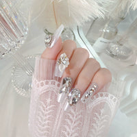 No.F302 White Flash Fingernails Patch 24pcs/Set
