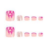No.496 Flame Heart Toenails Patch 24pcs/Set