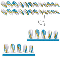 No.PSN161 Blue Cat's Eye Hand & Toe Pair Set-48pcs