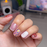 No.FP23 10pcs Pink Cat's Eye Fingernails
