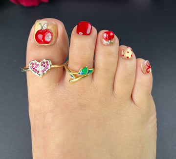No.502 Cute Apple Cat's Eye Toenails Patch 10pcs/Set