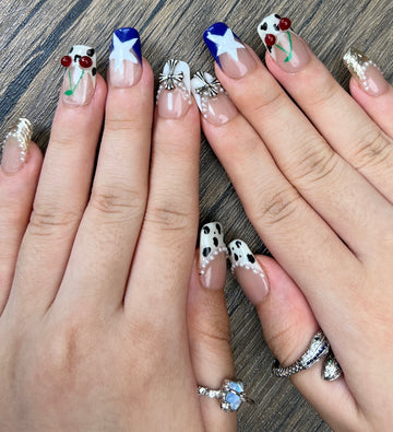 No.FP39 Leopard Hand Made Fingernails 10pcs