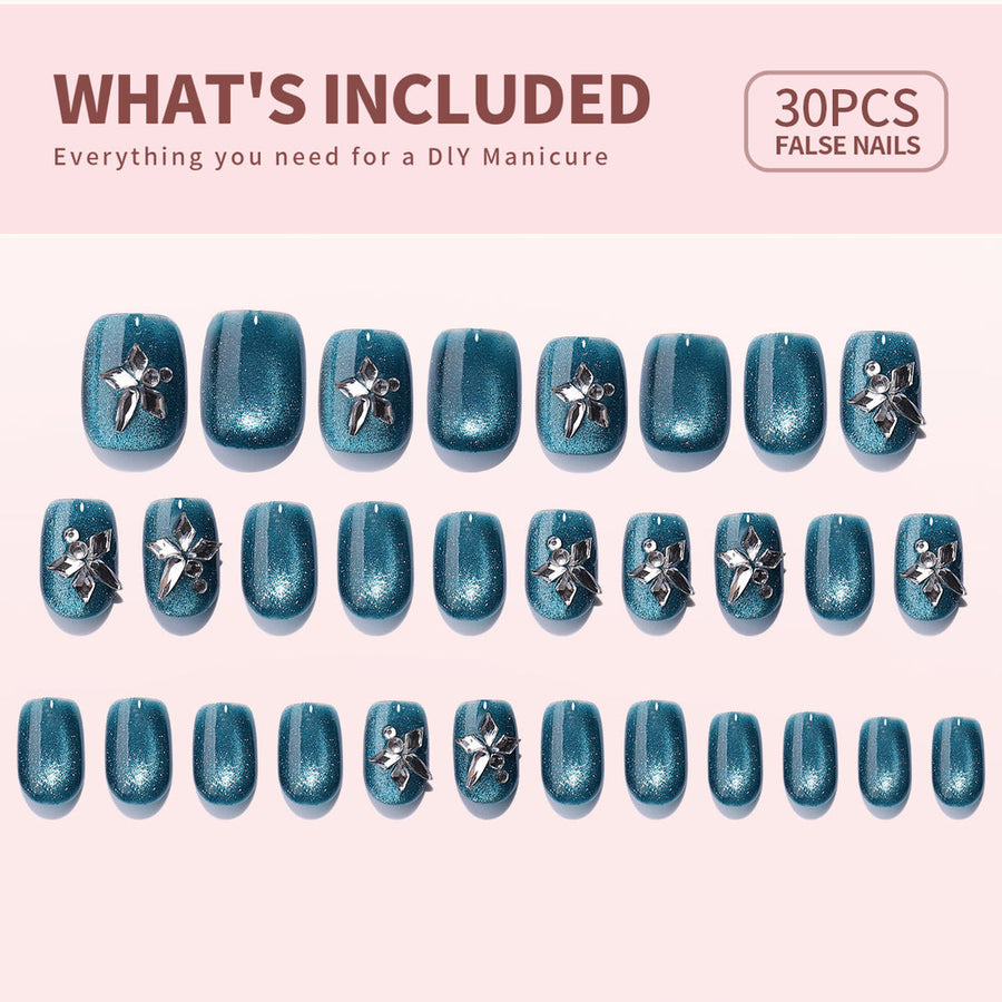 No.PSN55 Blue Cat's Eye Hand & Toe Pair Set-48pcs