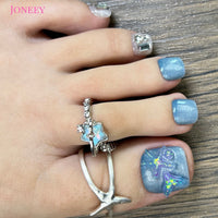 No.DT16  Blue Cat's Eyes Toenails Patch 24pcs/Set