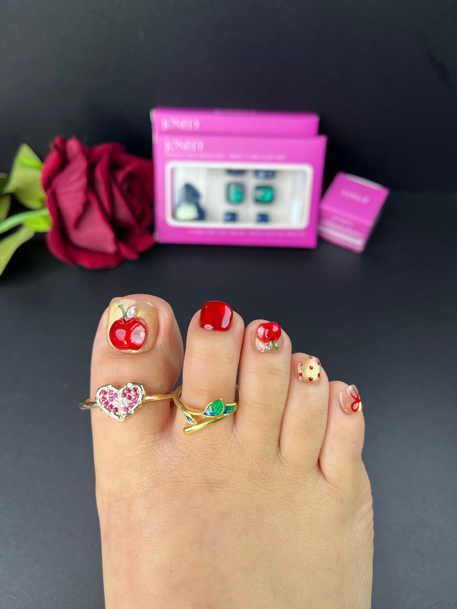 No.502 Cute Apple Cat's Eye Toenails Patch 10pcs/Set