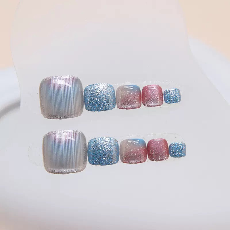 No.484 Colorful Cat's Eye Toenails Patch 24pcs/Set
