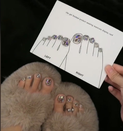 No.18 Flashing Colored Diamonds Toenail Patch 24pcs/Set