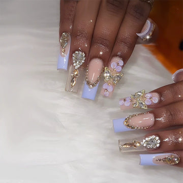 No.F344 Butterfly Diamond Fingernails Patch 24pcs/Set