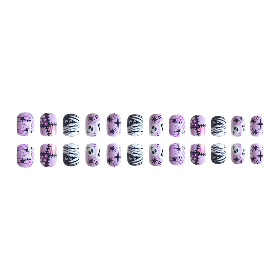 No.AW2 Halloween Mummy Ghost Fingernails Patch 24pcs/Set