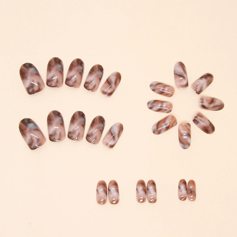 No.F249 Brown Fingernails Patch 24pcs/Set