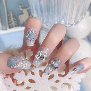 No.F304 Diamond Fingernails Patch 24pcs/Set