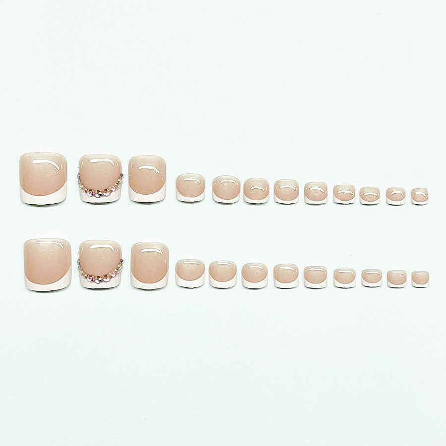 No.431 White French Tip Toenails Patch 24pcs/Set