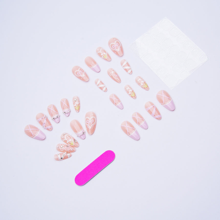 No.F468 Tie Bow Fingernails Patch 24pcs/Set